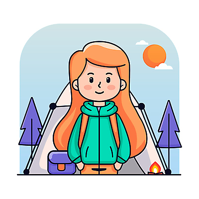 나무 여자 겨울 일러스트 자연 산 아웃도어 텐트 한명 상반신 성인 야외 캠핑 탐험 숲 장작 모닥불 배낭여행 백팩 성인여자한명만 국내일러스트 AI파일 식물 1 계절 여행 가방 불 레저 캠핑도구 사람 생태계 여자한명만 성인여자만 파일형식 벡터