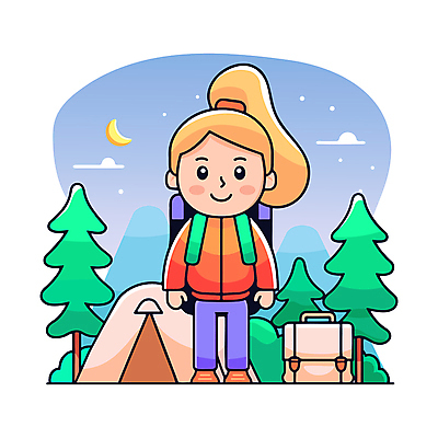 전신 나무 여자 겨울 일러스트 자연 산 아웃도어 텐트 한명 성인 야외 캠핑 탐험 숲 장작 모닥불 배낭여행 백팩 성인여자한명만 국내일러스트 AI파일 식물 1 계절 여행 가방 불 레저 캠핑도구 사람 생태계 여자한명만 성인여자만 파일형식 벡터