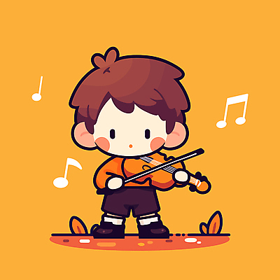 남자 행복 어린이 음악 연주 일러스트 한명 소년 귀여움 주황색 바이올린 음악회 바이올리니스트 바이올린활 소년한명만 국내일러스트 AI파일 1 감정 컬러 컨셉 현악기 문화예술 사람 공연 연주자 남자한명만 소년만 파일형식 벡터