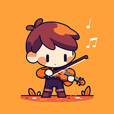 남자 행복 어린이 음악 연주 일러스트 한명 소년 귀여움 주황색 바이올린 음악회 바이올리니스트 바이올린활 소년한명만 국내일러스트 AI파일 1 감정 컬러 컨셉 현악기 문화예술 사람 공연 연주자 남자한명만 소년만 파일형식 벡터