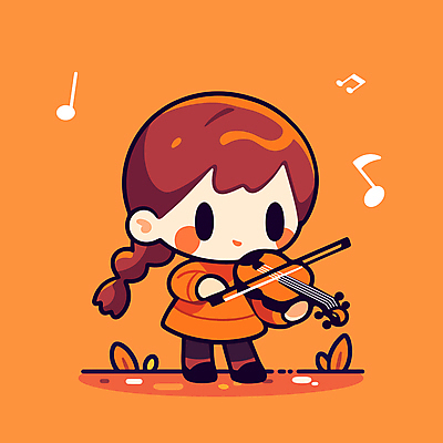 여자 행복 어린이 음악 연주 일러스트 한명 소녀 귀여움 주황색 바이올린 음악회 바이올리니스트 바이올린활 소녀한명만 국내일러스트 AI파일 1 감정 컬러 컨셉 현악기 문화예술 사람 공연 연주자 여자한명만 소녀만 파일형식 벡터