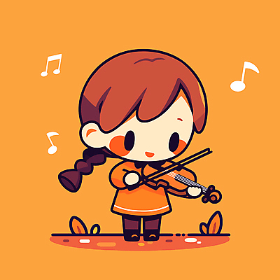 여자 행복 어린이 음악 연주 일러스트 한명 소녀 귀여움 주황색 바이올린 음악회 바이올리니스트 바이올린활 소녀한명만 국내일러스트 AI파일 1 감정 컬러 컨셉 현악기 문화예술 사람 공연 연주자 여자한명만 소녀만 파일형식 벡터