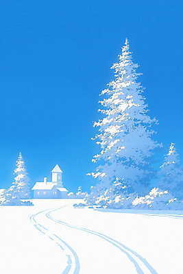 JPG 나무 겨울 일러스트 자연 하늘 주택 풍경 사람없음 파란색 흰색 눈 차가움 국내일러스트 AI일러스트 AI콘텐츠 자연요소 식물 계절 컬러 날씨 건물 생태계 파일형식