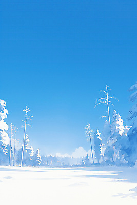 JPG 나무 겨울 일러스트 자연 하늘 풍경 사람없음 파란색 흰색 눈 차가움 국내일러스트 AI일러스트 AI콘텐츠 자연요소 식물 계절 컬러 날씨 생태계 파일형식