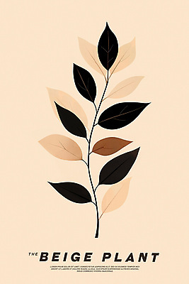 PSD 식물 포스터 잎 일러스트 사람없음 가을 모던 단순화된 베이지색 미니멀 국내일러스트 계절 컬러 파일형식