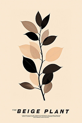 PSD 식물 포스터 잎 일러스트 사람없음 가을 모던 단순화된 베이지색 미니멀 국내일러스트 계절 컬러 파일형식