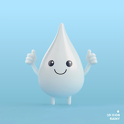PSD 편집이미지 캐릭터 하늘색 응원 3D캐릭터 미소 사람없음 물방울 최고 편집3D 표정 파란색 3D 파일형식