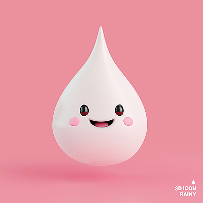PSD 편집이미지 캐릭터 행복 분홍색 3D캐릭터 웃음 사람없음 기쁨 물방울 편집3D 감정 컬러 표정 3D 파일형식