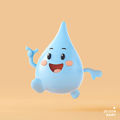 PSD 편집이미지 캐릭터 행복 3D캐릭터 웃음 사람없음 공중 노란색 기쁨 물방울 가리킴 편집3D 감정 컬러 표정 손짓 3D 파일형식