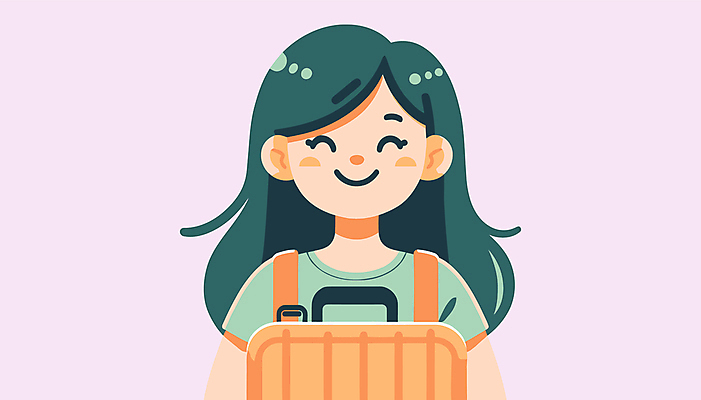 여자 대학생 일러스트 한명 미소 웃음 들기 성인 캐리어 성인여자한명만 국내일러스트 교환학생 AI파일 1 학생 모션 표정 사람 여행가방 여자한명만 성인여자만 파일형식 벡터