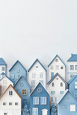 JPG 나무 편집이미지 창문 지붕 주택 굴뚝 사람없음 건물 파란색 마을 편집실사 AI포토 AI콘텐츠 식물 건축물 컬러 CG 파일형식