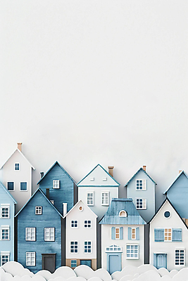 JPG 구름 편집이미지 창문 지붕 주택 굴뚝 사람없음 건물 파란색 마을 편집실사 AI포토 AI콘텐츠 자연요소 건축물 컬러 CG 파일형식