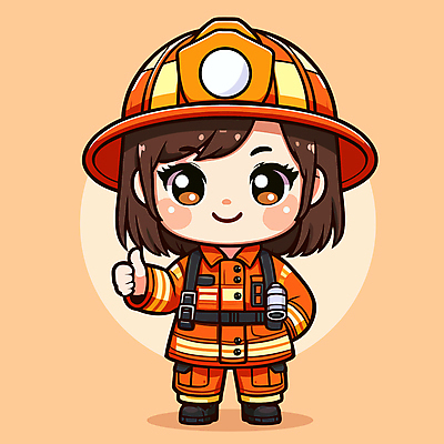 전신 손 여자 일러스트 한명 서기 미소 웃음 안전 성인 앞모습 최고 헬멧 소방관 방화복 소방관모자 성인여자한명만 방호복 일러캐릭터 AI파일 캐릭터 모자_잡화 1 옷 뷰포인트 모션 표정 사람 신체부위 보호장비 구조원 소방 여자한명만 성인여자만 파일형식 벡터