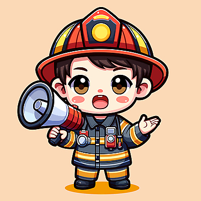 전신 남자 일러스트 경고 한명 서기 들기 안전 손짓 성인 앞모습 확성기 헬멧 소방관 알림 예방 방화복 소방관모자 성인남자한명만 방호복 일러캐릭터 AI파일 캐릭터 모자_잡화 1 옷 뷰포인트 모션 사람 보호장비 구조원 소방 남자한명만 성인남자만 파일형식 벡터