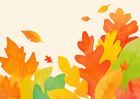JPG 단풍 낙엽 일러스트 나뭇잎 사람없음 빨간색 초록색 주황색 가을 국내일러스트 AI일러스트 AI콘텐츠 계절 컬러 잎 파일형식