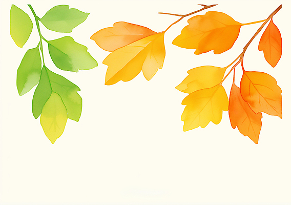 JPG 단풍 낙엽 일러스트 나뭇잎 사람없음 초록색 주황색 가을 나뭇가지 국내일러스트 AI일러스트 AI콘텐츠 나무 계절 컬러 잎 파일형식