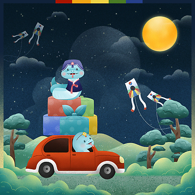 PSD 전통 일러스트 자동차 새해 산 사람없음 보름달 뱀띠 한복 연 청사 2025년 을사년 국내일러스트 푸른뱀 푸른뱀캐릭터 한국전통 육상교통 놀이용품 달 십이지신 뱀 전통의상 연도 뱀캐릭터 파일형식