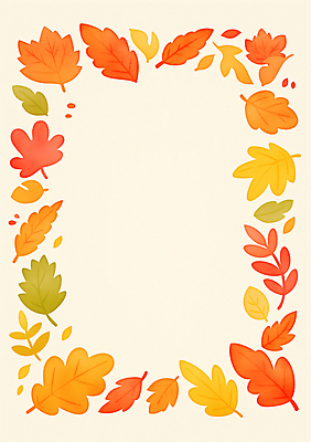 JPG 단풍 낙엽 일러스트 나뭇잎 프레임 사람없음 빨간색 초록색 주황색 가을 테두리 카피스페이스 국내일러스트 AI일러스트 AI콘텐츠 계절 컬러 잎 공백 파일형식