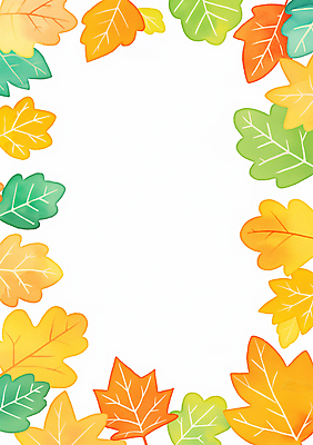 JPG 단풍 낙엽 일러스트 나뭇잎 프레임 사람없음 초록색 주황색 가을 테두리 카피스페이스 국내일러스트 AI일러스트 AI콘텐츠 계절 컬러 잎 공백 파일형식