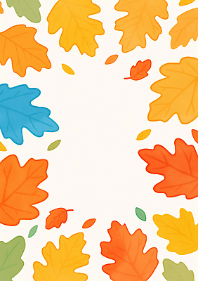 JPG 단풍 낙엽 일러스트 나뭇잎 프레임 사람없음 빨간색 초록색 주황색 가을 테두리 카피스페이스 국내일러스트 AI일러스트 AI콘텐츠 계절 컬러 잎 공백 파일형식