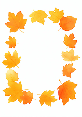 JPG 단풍 낙엽 일러스트 나뭇잎 프레임 사람없음 주황색 가을 테두리 카피스페이스 국내일러스트 AI일러스트 AI콘텐츠 계절 컬러 잎 공백 파일형식