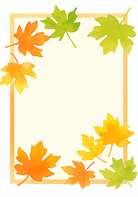 JPG 단풍 낙엽 일러스트 나뭇잎 프레임 사람없음 빨간색 초록색 주황색 가을 테두리 카피스페이스 국내일러스트 AI일러스트 AI콘텐츠 계절 컬러 잎 공백 파일형식