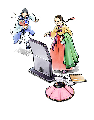 전신 PSD 모자 커플 여자 남자 음료 데이트 일러스트 성인 두명 책 디지털 한복 동양화 영화 팝콘 키오스크 풍속화 성인만 AI_인공지능 국내일러스트 한국전통 잡화 관계 문화예술 미술 사람 전통의상 그림 파일형식