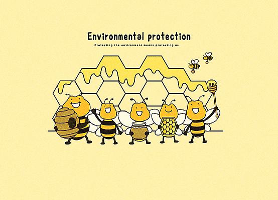 PSD 캠페인 일러스트 사람없음 노란색 환경 파이팅 꿀벌 친환경 지구온난화 꿀 벌집 기후변화 벌꿀 국내일러스트 컬러 모션 날씨 변화 벌_곤충 파일형식
