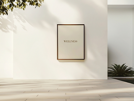 PSD 편집이미지 액자 프레임 그림자 사람없음 인테리어 햇빛 공백 풀잎 베이지색 편집소스 이미지편집 편집실사 웰니스 디자인 컬러 잎 태양 풀_식물 CG 파일형식