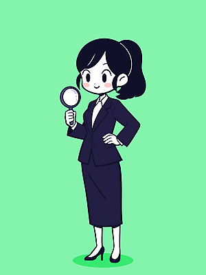 여자 허리손 일러스트 비즈니스 돋보기 한명 들기 정장 성인 초록색 관찰 사무원 분석 보험 보험설계사 성인여자한명만 일러캐릭터 AI파일 직업 캐릭터 1 옷 컬러 포즈 컨셉 모션 사람 여자한명만 성인여자만 파일형식 벡터