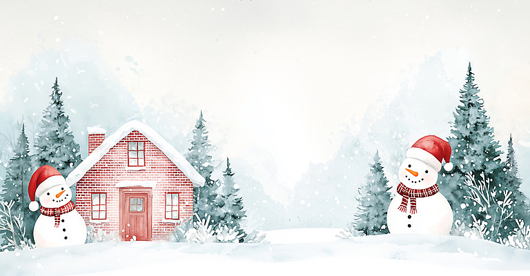 자연요소 식물 잡화 계절 기념일 컬러 겨울 날씨 주택 풍경 파일형식 AI콘텐츠 사람없음 크리스마스 눈사람 모자 목도리 눈 나무 JPG 일러스트 벽돌집 흰색 겨울풍경 국내일러스트 AI일러스트