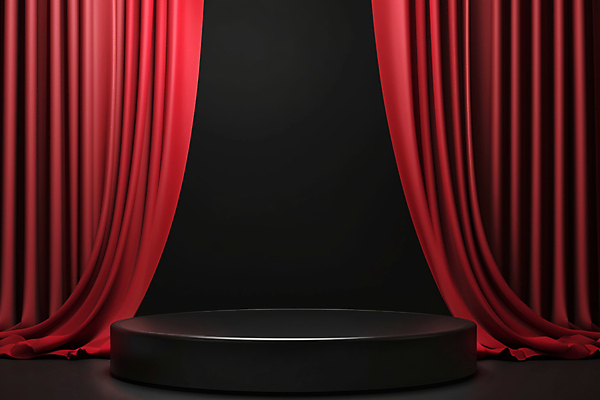 JPG 편집이미지 이벤트 사람없음 빨간색 세일 커튼 질감 단상 시상대 시상식 연말 포디움 편집실사 AI포토 AI콘텐츠 컬러 무대 CG 파일형식