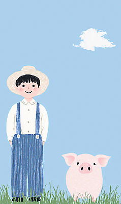 JPG 전신 남자 하늘색 일러스트 청소년 자연 한명 초원 농장 목장 시골 돼지 농부 멜빵바지 밀짚모자 십대남자한명만 국내일러스트 AI일러스트 AI콘텐츠 직업 모자_잡화 1 농업 바지 포유류 사람 파란색 멜빵 생태계 남자한명만 십대남자만 파일형식