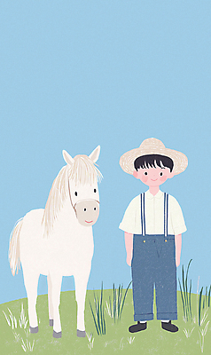 JPG 전신 남자 하늘색 일러스트 청소년 자연 한명 초원 농장 목장 시골 말_동물 농부 멜빵바지 밀짚모자 백마 십대남자한명만 국내일러스트 AI일러스트 AI콘텐츠 직업 모자_잡화 1 농업 바지 포유류 사람 파란색 멜빵 생태계 남자한명만 십대남자만 파일형식