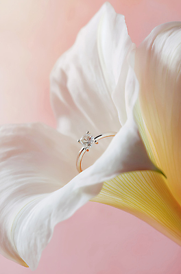 JPG 편집이미지 꽃잎 분홍색 결혼 프로포즈 사람없음 우아함 결혼반지 다이아몬드 편집소스 편집실사 AI포토 AI콘텐츠 꽃 컬러 컨셉 이벤트 반지 보석 CG 파일형식