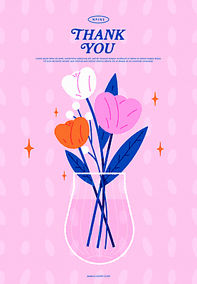 디자인 꽃 분홍색 잎 패턴 일러스트 선물 사람없음 장식 반짝임 꽃병 축하 메시지 감사 국내일러스트 AI파일 카드프레임 식물 감정 컬러 컨셉 무늬 모션 프레임 파일형식 벡터