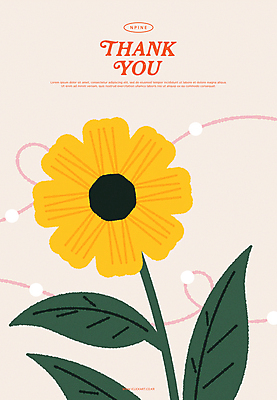 디자인 잎 곡선 일러스트 해바라기 선물 사람없음 장식 노란색 축하 메시지 감사 국내일러스트 AI파일 카드프레임 식물 꽃 감정 선 컬러 컨셉 프레임 파일형식 벡터