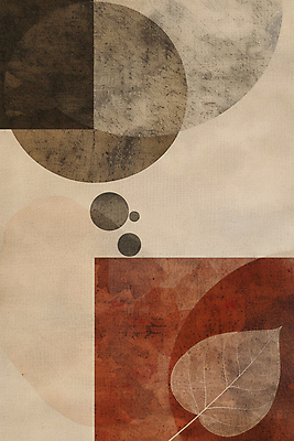 JPG 낙엽 일러스트 나뭇잎 수채화 사람없음 갈색 사각형 가을 빈티지 원형 질감 복고 베이지색 미니멀 국내일러스트 AI일러스트 AI콘텐츠 도형 계절 컬러 컨셉 잎 파일형식