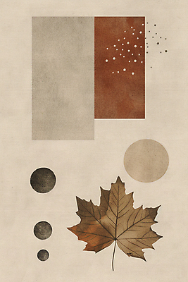 JPG 단풍 낙엽 일러스트 나뭇잎 수채화 사람없음 갈색 사각형 가을 빈티지 원형 질감 복고 베이지색 미니멀 국내일러스트 AI일러스트 AI콘텐츠 도형 계절 컬러 컨셉 잎 파일형식