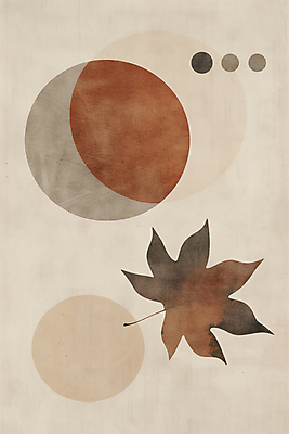 JPG 단풍 낙엽 일러스트 나뭇잎 수채화 사람없음 갈색 가을 빈티지 원형 질감 복고 베이지색 미니멀 국내일러스트 AI일러스트 AI콘텐츠 도형 계절 컬러 컨셉 잎 파일형식