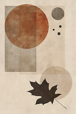 JPG 단풍 낙엽 일러스트 나뭇잎 수채화 사람없음 갈색 사각형 가을 빈티지 원형 질감 복고 베이지색 미니멀 국내일러스트 AI일러스트 AI콘텐츠 도형 계절 컬러 컨셉 잎 파일형식