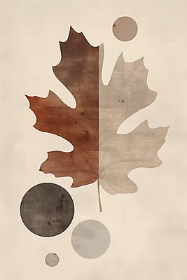 JPG 단풍 낙엽 일러스트 나뭇잎 수채화 사람없음 갈색 가을 빈티지 원형 질감 복고 베이지색 미니멀 국내일러스트 AI일러스트 AI콘텐츠 도형 계절 컬러 컨셉 잎 파일형식