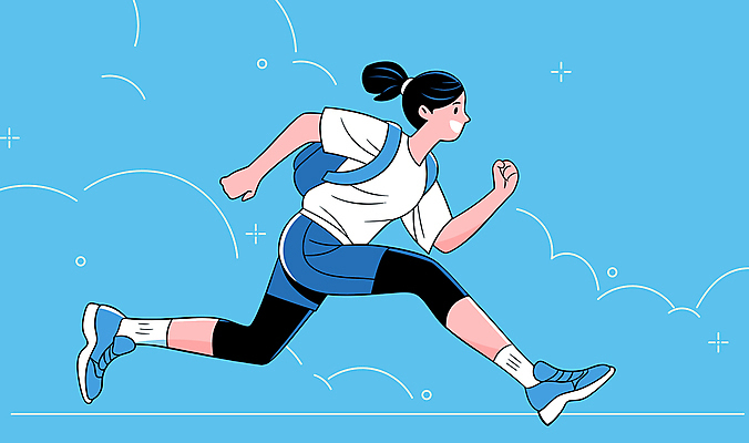 전신 여자 하늘색 운동화 일러스트 건강 한명 성인 취미 옆모습 운동복 달리기 운동 백팩 러닝 성인여자한명만 국내일러스트 AI파일 1 옷 뷰포인트 신발 가방 모션 사람 파란색 여자한명만 성인여자만 파일형식 벡터