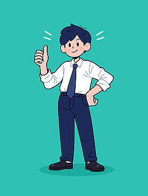 전신 남자 인물캐릭터 일러스트 비즈니스 한명 미소 웃음 정장 성인 긍정 청록색 따봉 굿 오피스룩 엘리먼트 칭찬 성인남자한명만 일러캐릭터 AI파일 캐릭터 1 옷 컬러 컨셉 표정 사람 최고 남자한명만 성인남자만 파일형식 벡터