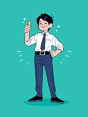 전신 남자 인물캐릭터 일러스트 비즈니스 한명 미소 웃음 정장 성인 긍정 청록색 따봉 굿 오피스룩 엘리먼트 칭찬 성인남자한명만 일러캐릭터 AI파일 캐릭터 1 옷 컬러 컨셉 표정 사람 최고 남자한명만 성인남자만 파일형식 벡터