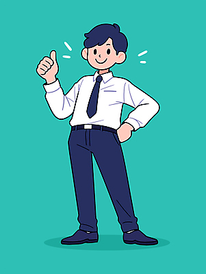 전신 남자 인물캐릭터 일러스트 비즈니스 한명 미소 웃음 정장 성인 긍정 청록색 따봉 굿 오피스룩 엘리먼트 칭찬 성인남자한명만 일러캐릭터 AI파일 캐릭터 1 옷 컬러 컨셉 표정 사람 최고 남자한명만 성인남자만 파일형식 벡터