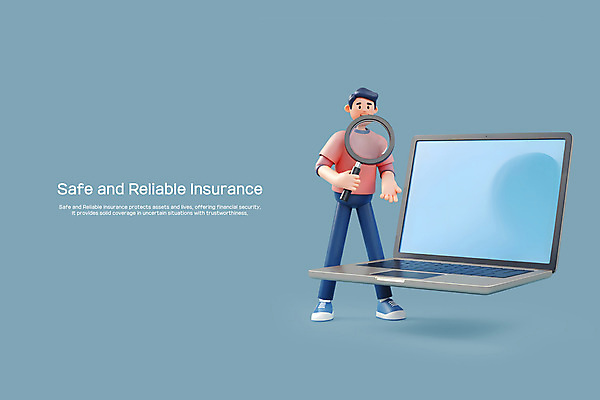 전신 PSD 편집이미지 캐릭터 남자 돋보기 한명 들기 성인 노트북 3D 보호 분석 검사_조사 보험 성인남자한명만 편집3D 1 컨셉 모션 사람 전자제품 디지털합성 남자한명만 성인남자만 파일형식