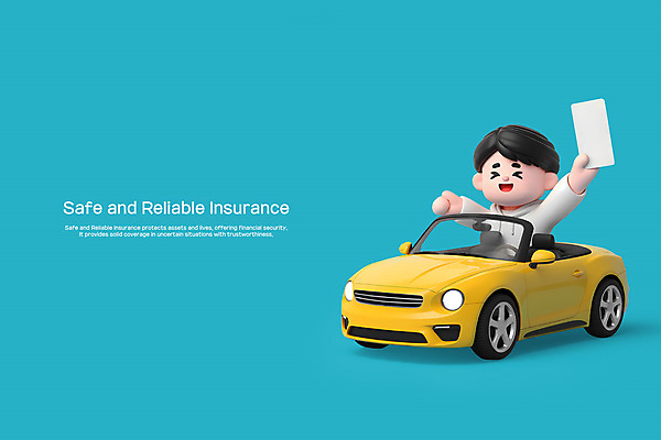 PSD 편집이미지 캐릭터 남자 하늘색 자동차 한명 성인 3D 손들기 운전 쿠폰 보험 성인남자한명만 편집3D 1 육상교통 모션 사람 파란색 디지털합성 남자한명만 성인남자만 파일형식