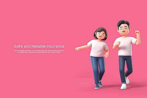 전신 PSD 편집이미지 캐릭터 부부 여자 남자 분홍색 안전 성인 두명 3D 믿음 춤 보험 성인만 편집3D 커플 감정 컬러 문화예술 사람 디지털합성 파일형식