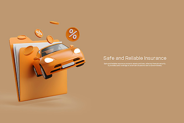 PSD 편집이미지 자동차 사람없음 갈색 3D 세일 동전 주황색 문서 폴더 자동차보험 편집3D 육상교통 컬러 돈 디지털합성 파일 보험 파일형식